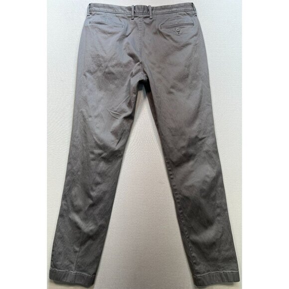 J.Crew Mens Trade Mark 770 Straight Chino Pants Flat Front Stretch Sz 34x34 Gray - Picture 2 of 11